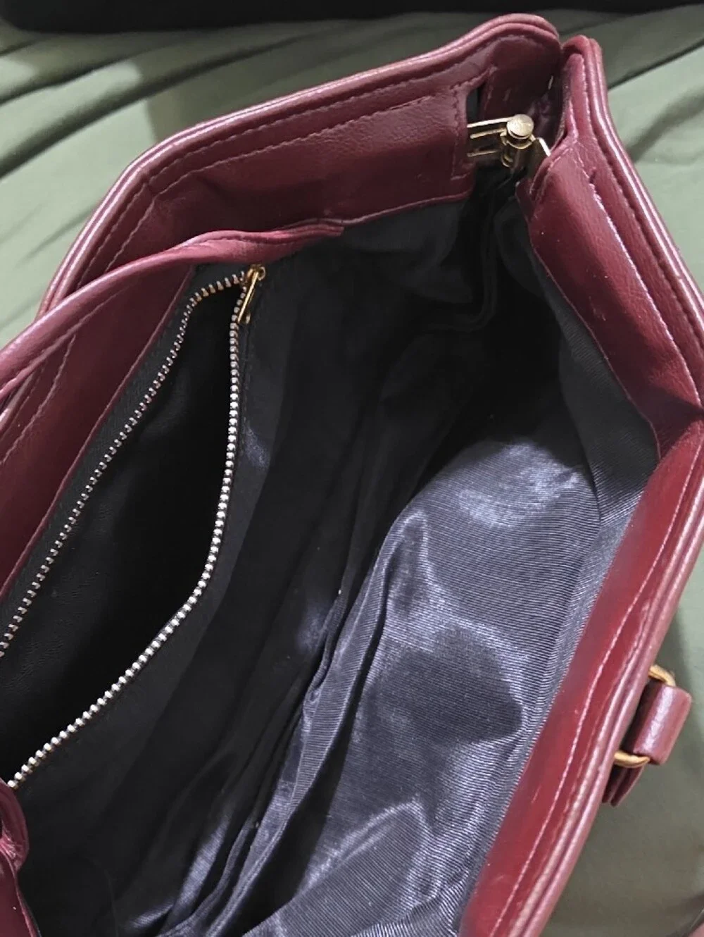 Minimalist Leather Clutch Wristlet in Burgundy